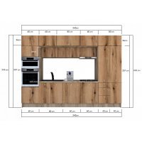 Bucatarie ZONE 340 FRONT PAL K002 / decor K365